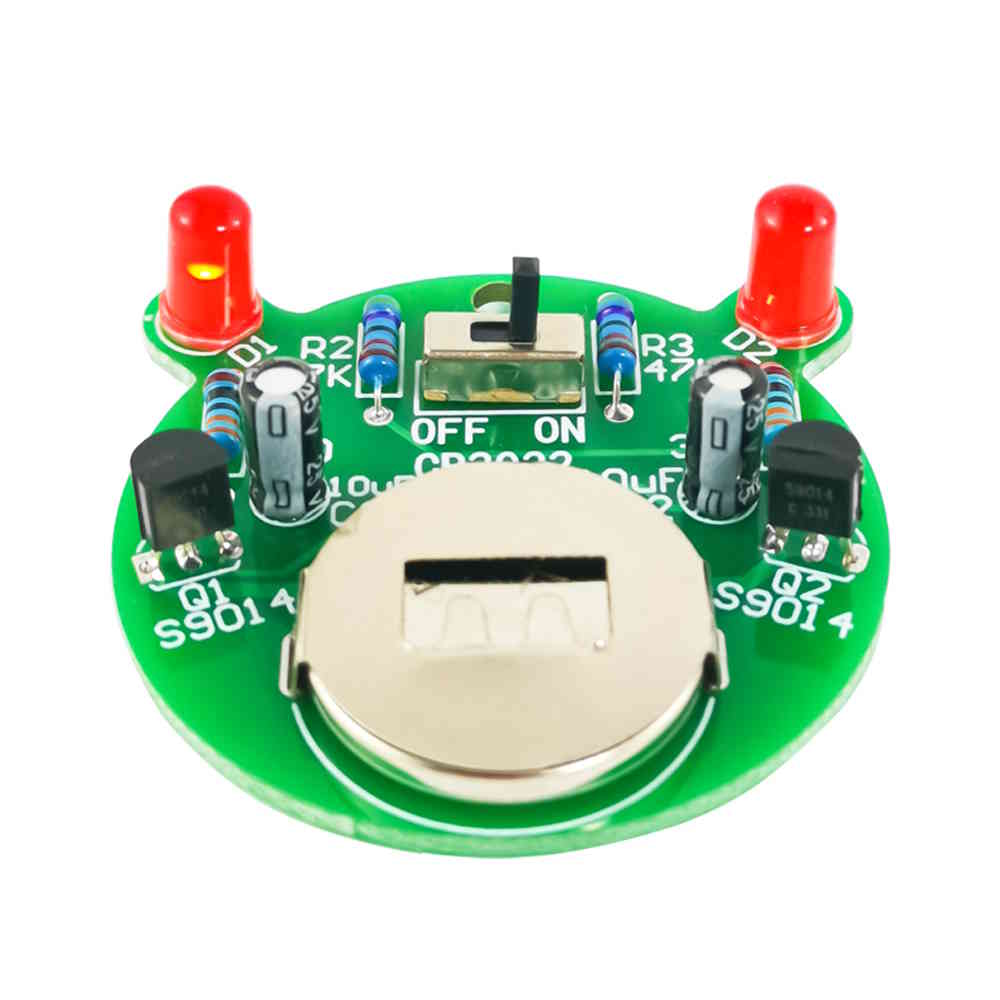 Bausatz LED-Blinklampe Transistorschaltung 3V Übungsplatine