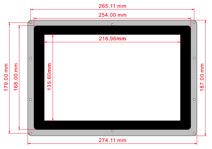 10.1" HDMI Touch Screen LCD Display mit Gehäuse für Raspberry Pi