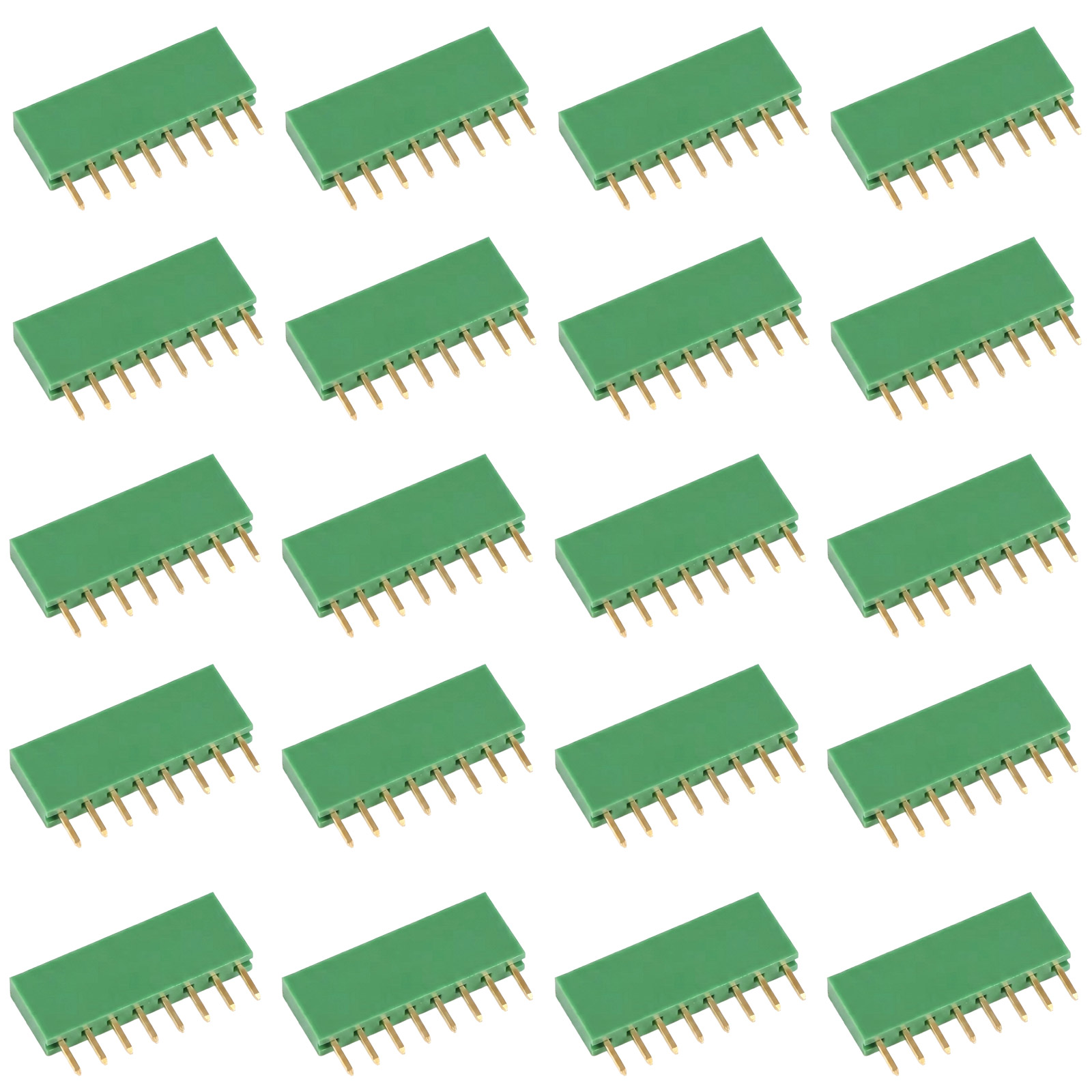20x Buchsenleiste 8-polig 2,54mm grün