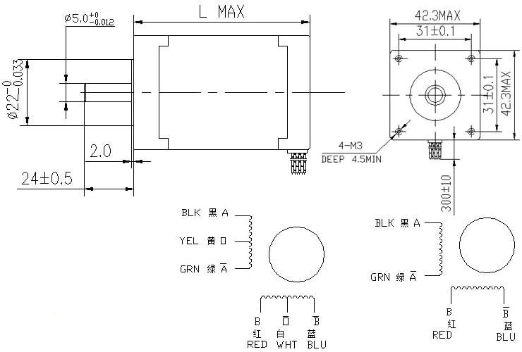 Wantai Nema 17 Schrittmotor 40mm 1.7A 42BYGHW609X1