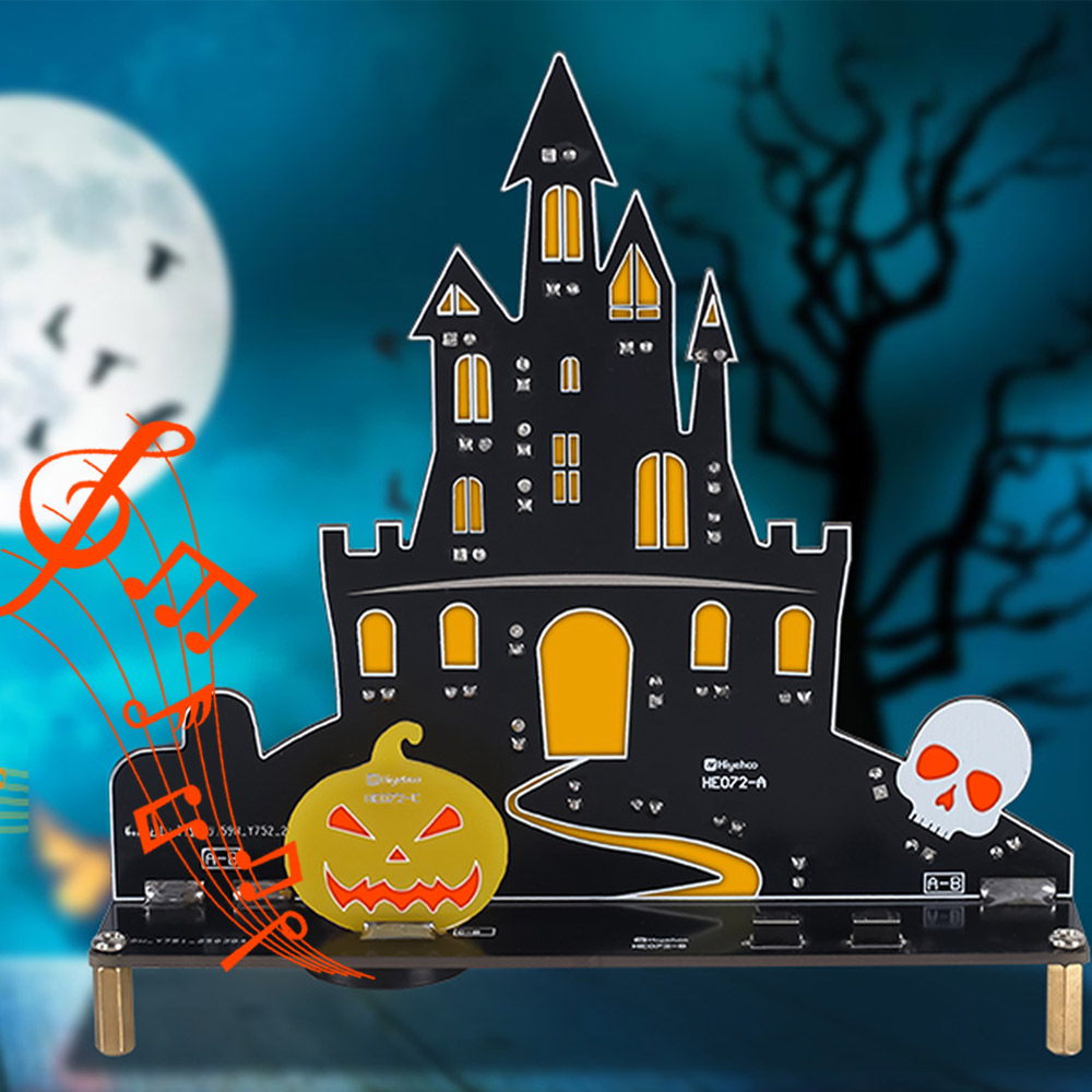 Bausatz: Halloween Geisterschloss – DIY Elektronik-Kit mit LED & Sound
