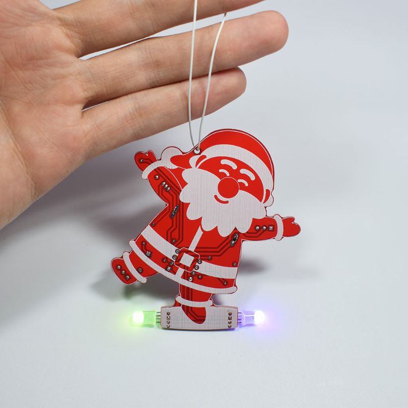 Bausatz Santa Claus LED-Anhänger mit blinkenden Weihnachtsmann-Motiv – Bild 2