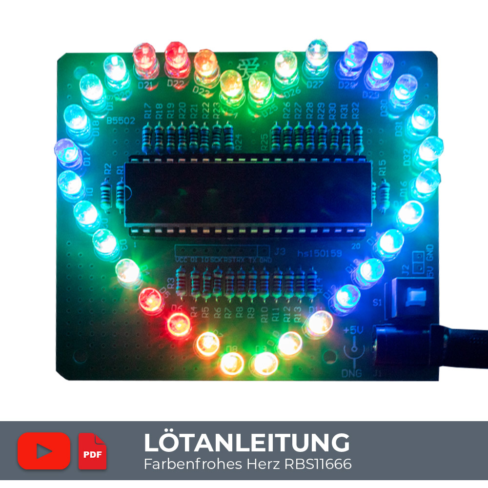 Lötanleitung Farbenfrohes Herz