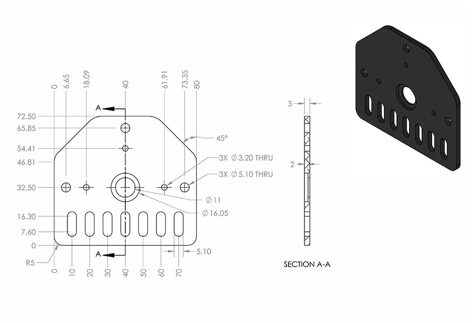 Nema23 Spindelplatte für V-Slot Aluminiumprofile