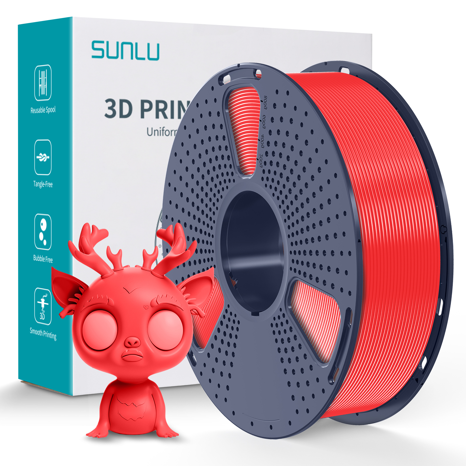 Sunlu PLA+ Filament Cherry Red (Macaron) 1.75mm 1kg