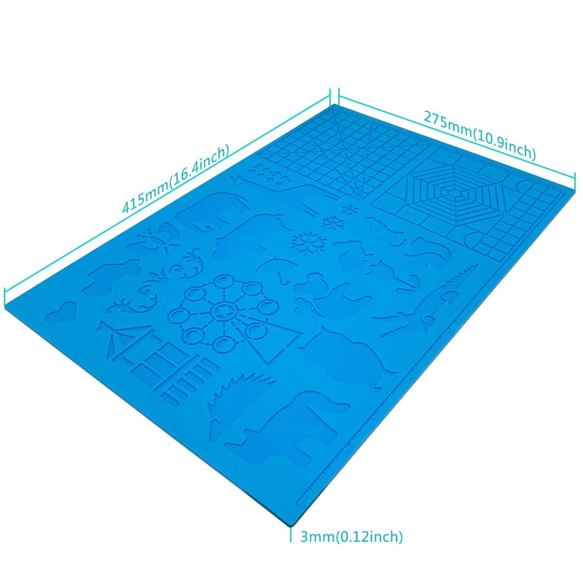 3D-Druckstift Silikonmatte mit Tiermotiven für 3D-Druckstifte (blau)