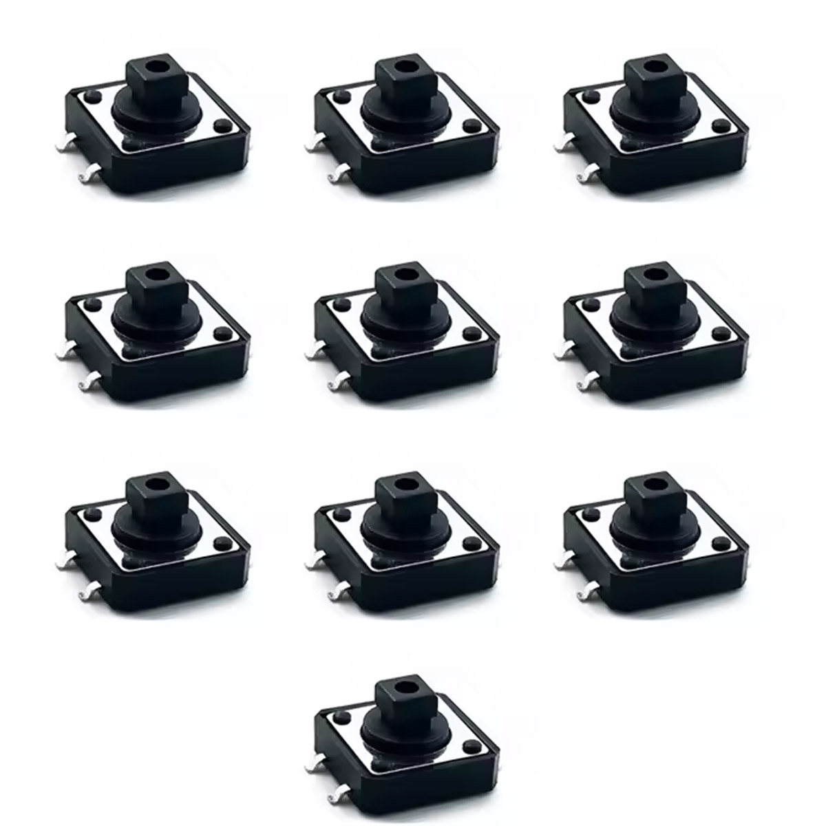 10x SMD-Taster 12x12x7,3mm Microtaster für Leiterplattenmontage | RBS18746 10x SMD-Taster 12x12x7,3mm Microtaster für Leiterplattenmontage | RBS18746