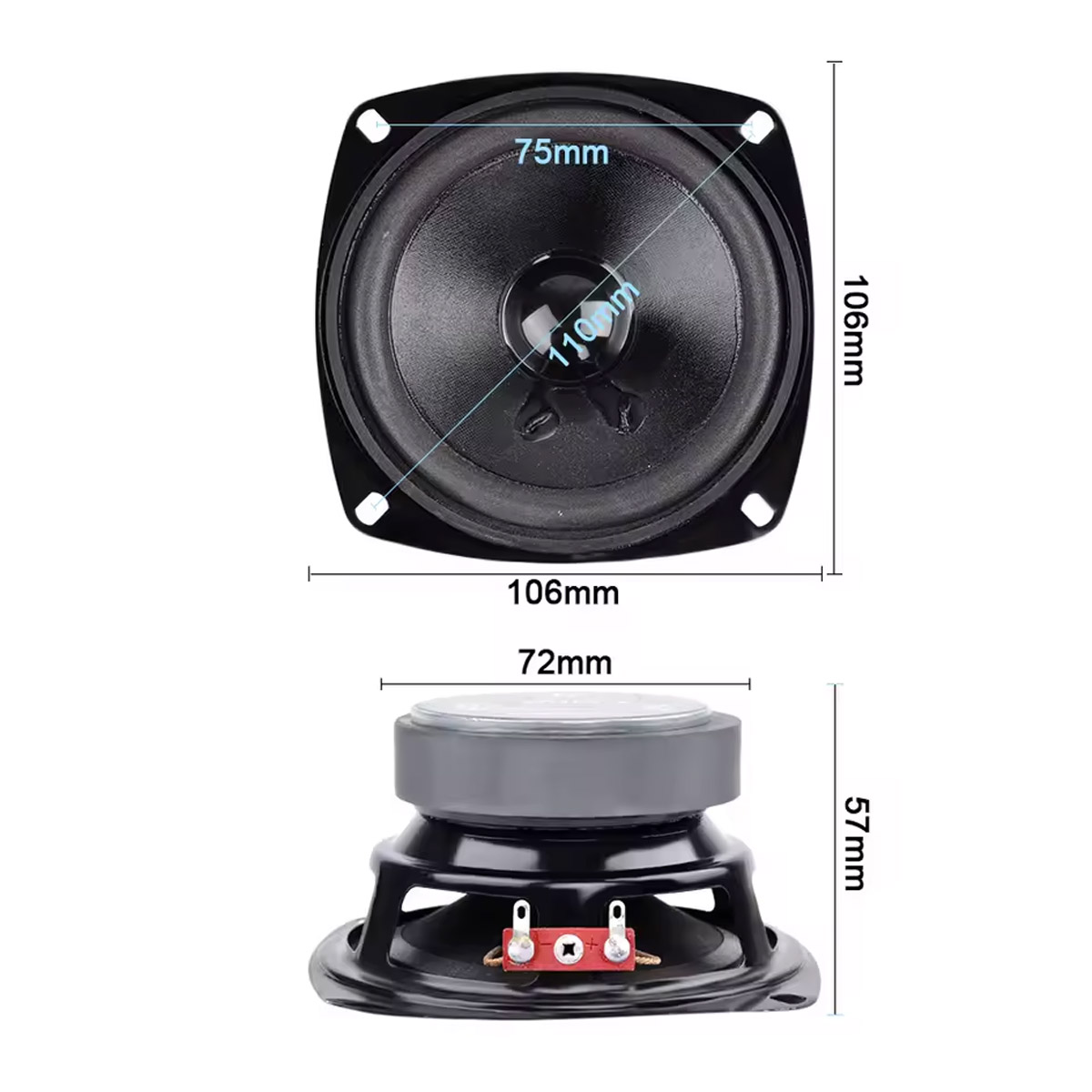 AIYIMA 4 Zoll HiFi Lautsprecher 8 Ohm 50W Full Range Audio Speaker