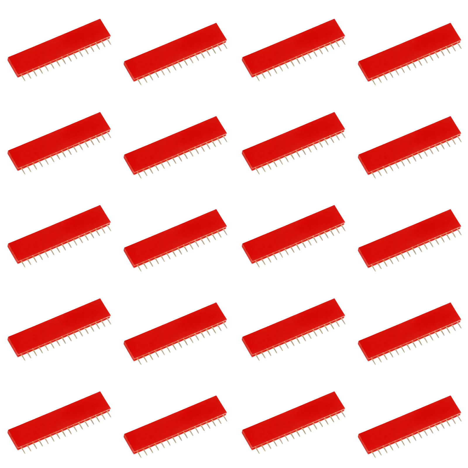 20x Buchsenleiste 16-polig 2,54mm Rot