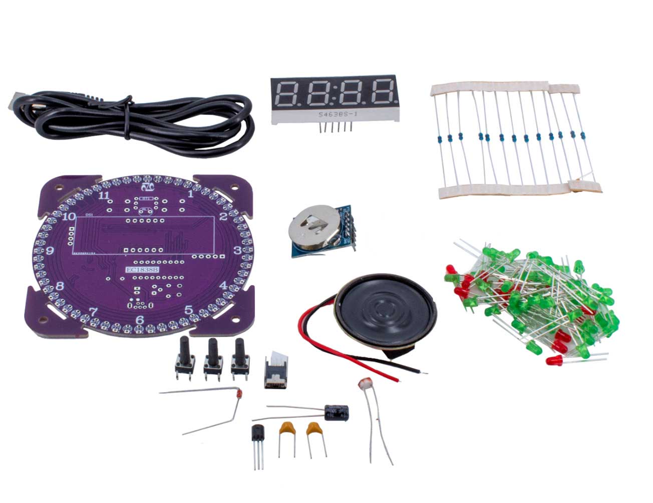 Bausatz Rotation LED Uhr DS1302 mit Gehäuse