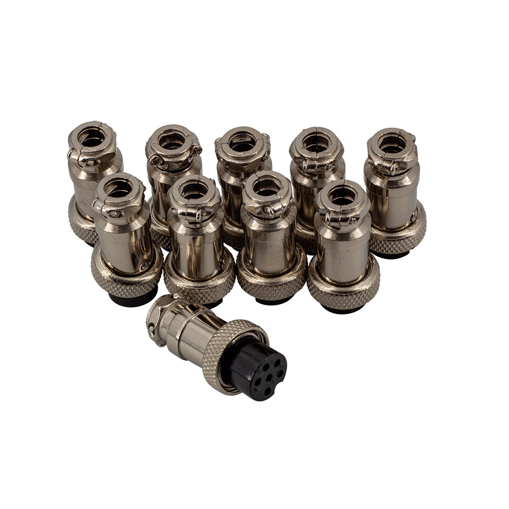 10x GX16 6 Pin Stecker + Buchse
