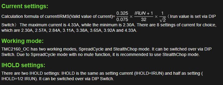 MKS TMC2160 Current Setting