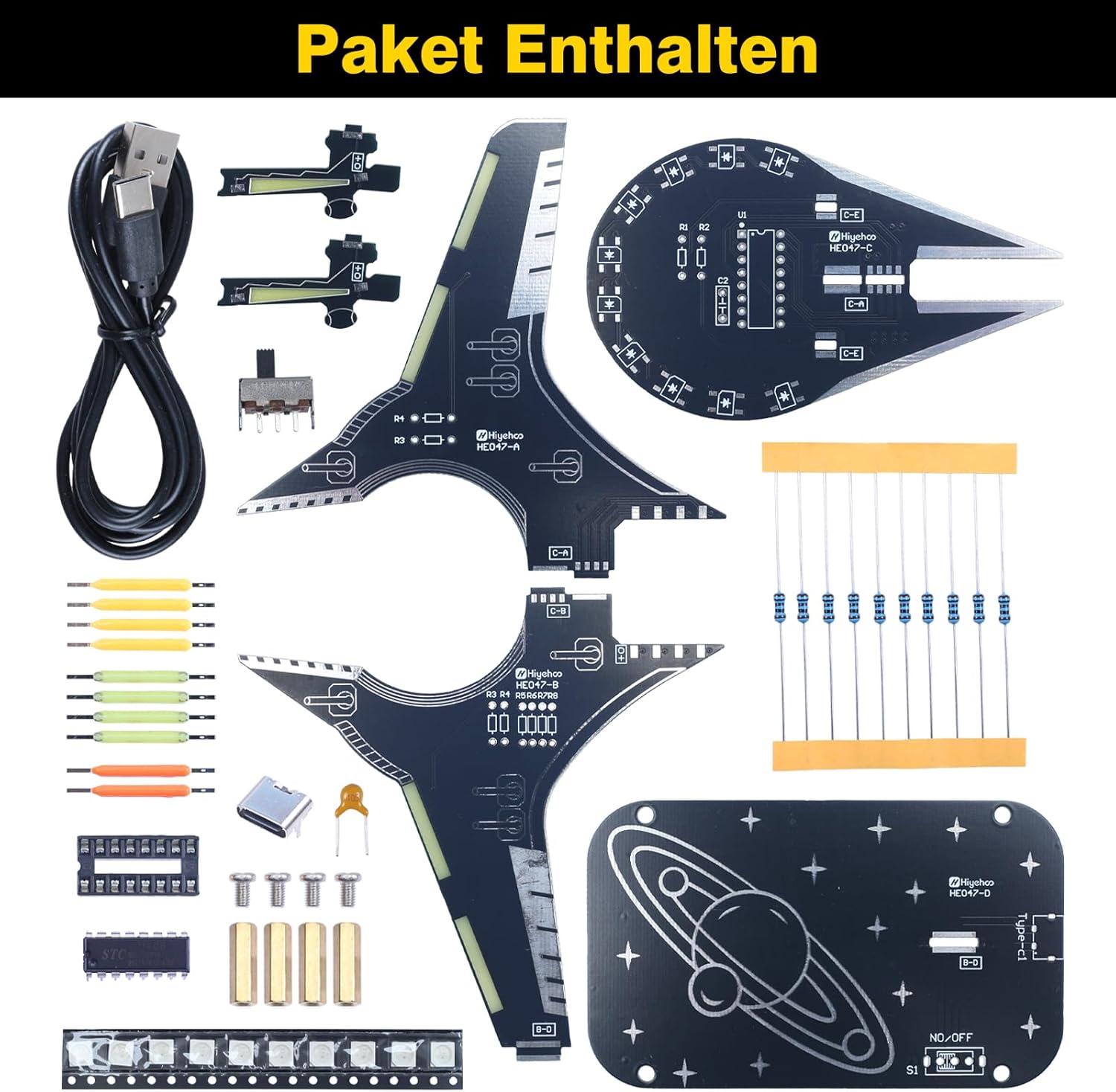 Bausatz DIY LED Raumschiff Elektronik Kit