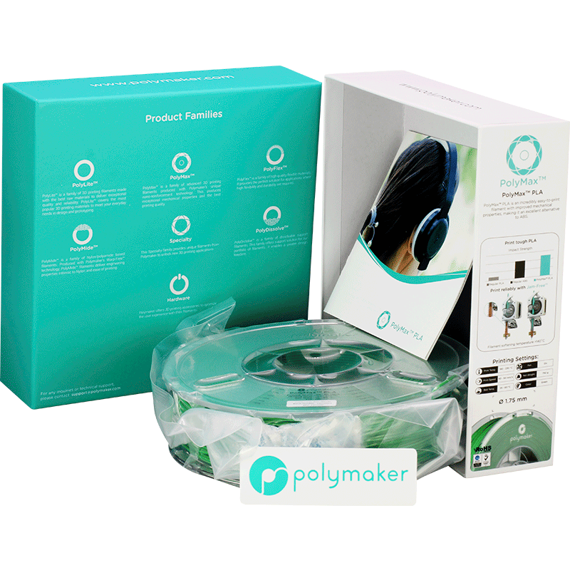 Polymaker PolyMax Tough PLA Filament Grün (green) 1.75mm 750g