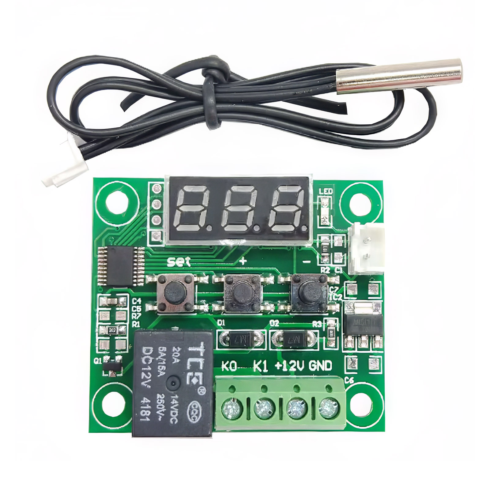 W1209 DC 12V Digitale Temperaturanzeige mit Regler (blau)
