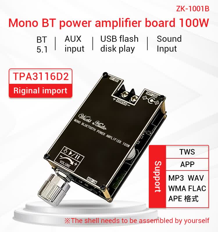 100W Bluetooth Mono Audioverstärker Modul ZK-1001B