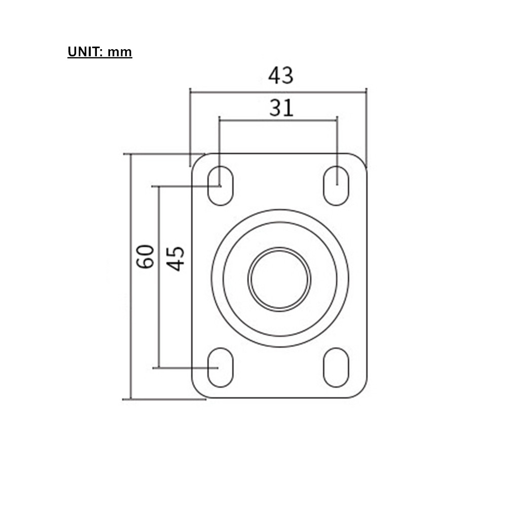 Lenkrolle mit Bremse 1,5" 360° Schwarz
