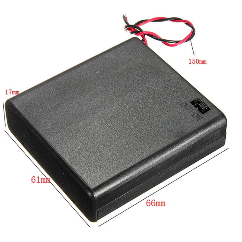 Batteriehalter für 4x AA Batterien 6V mit An/Aus-Schalter