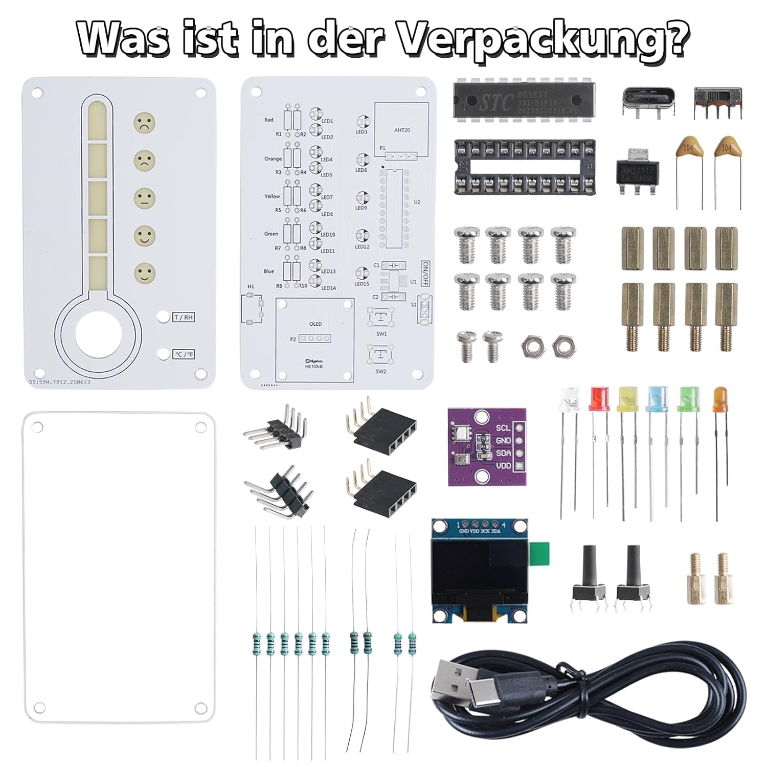 Bausatz DIY Temperatur- & Feuchtigkeitsmesser mit OLED Display Thermo-Hygrometer