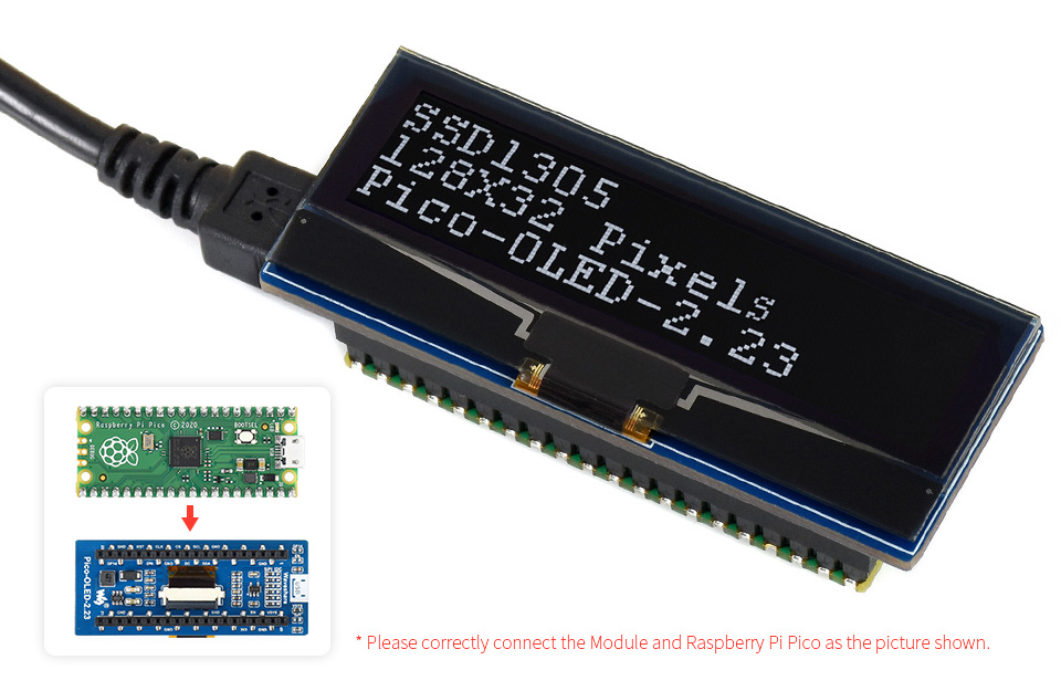 Waveshare 2.23" OLED Display Modul für Raspberry Pi Pico