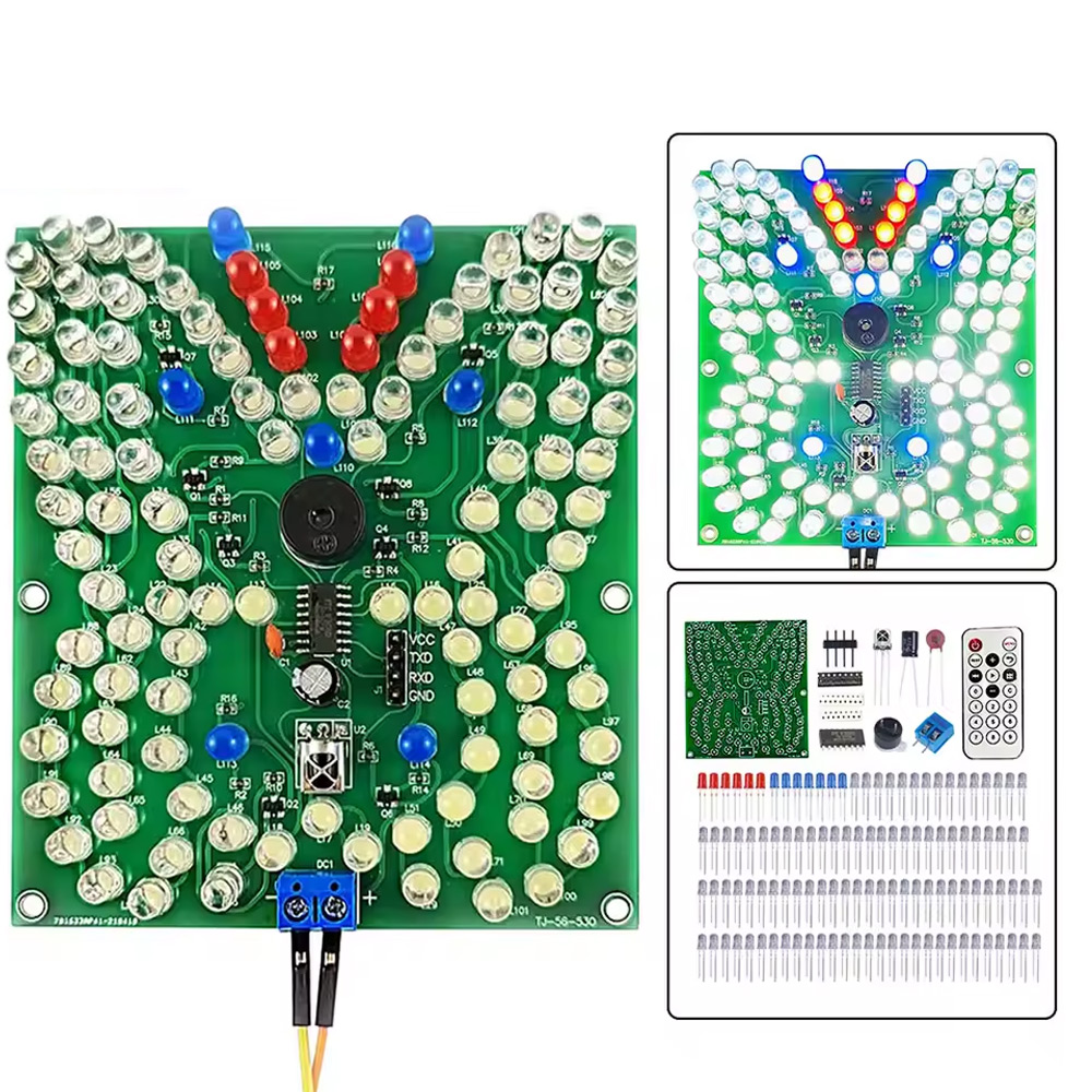 Bausatz: LED-Schmetterling mit Fernbedienung und Musiksteuerung