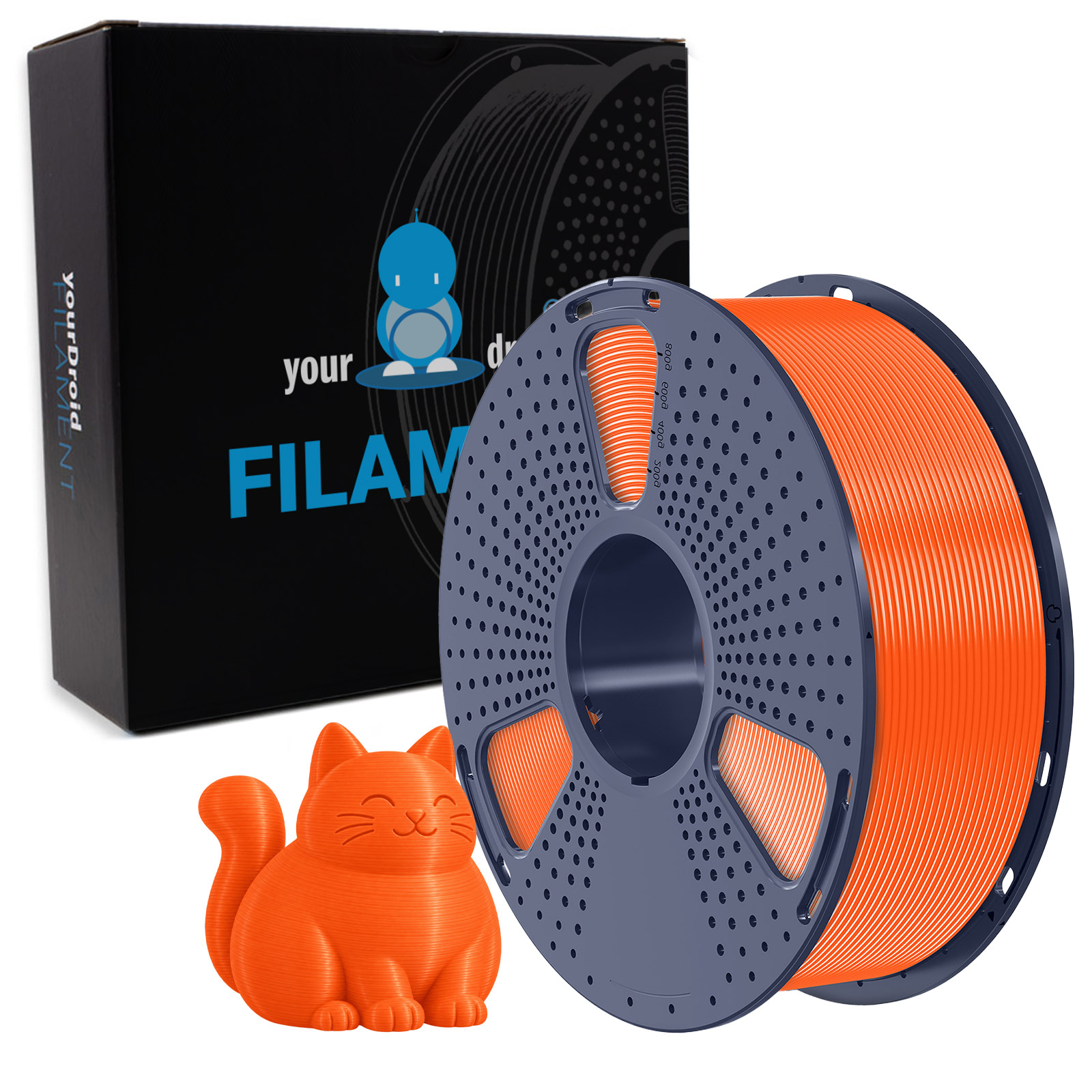 yourDroid PLA+ Filament Sonniges Orange 1.75mm 1kg