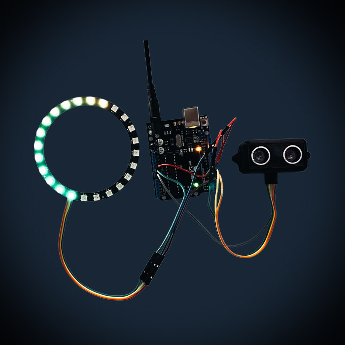 Parksensor mit Arduino Uno, HC-SR04 und LED-Ring