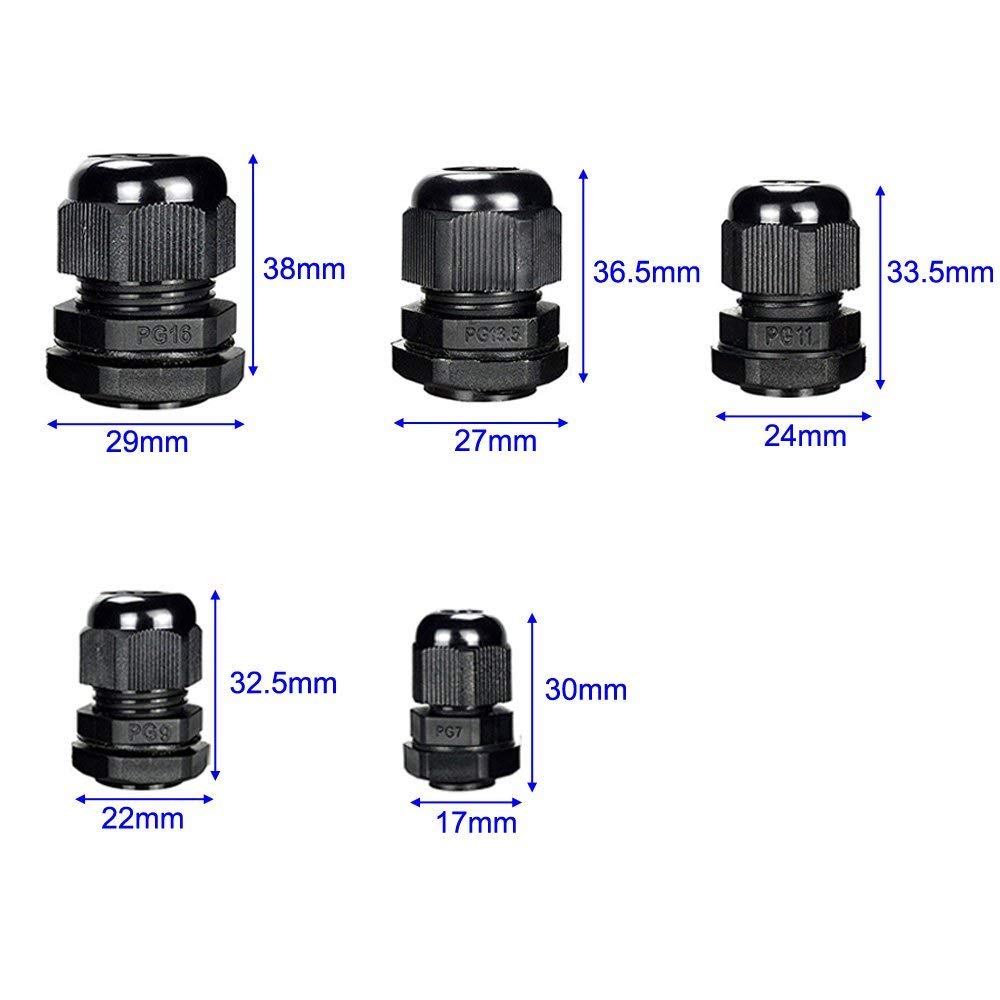 10x PG7 Kabelverschraubung Wasserdicht IP68
