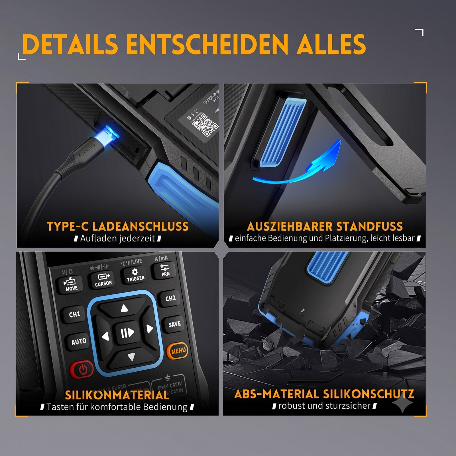 FNIRSI 2C23T – Handheld-Oszilloskop mit Multimeter und Funktionsgenerator (10 MHz, 50 MS/s, 2 Kanäle