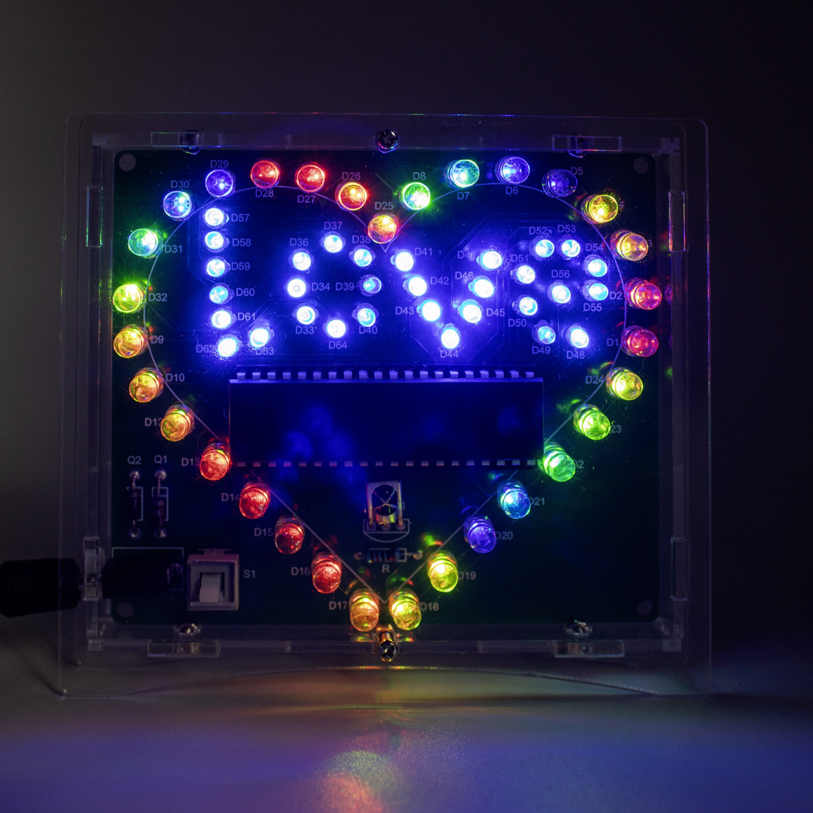 Bausatz: Love LED-Herz zum Löten mit Gehäuse