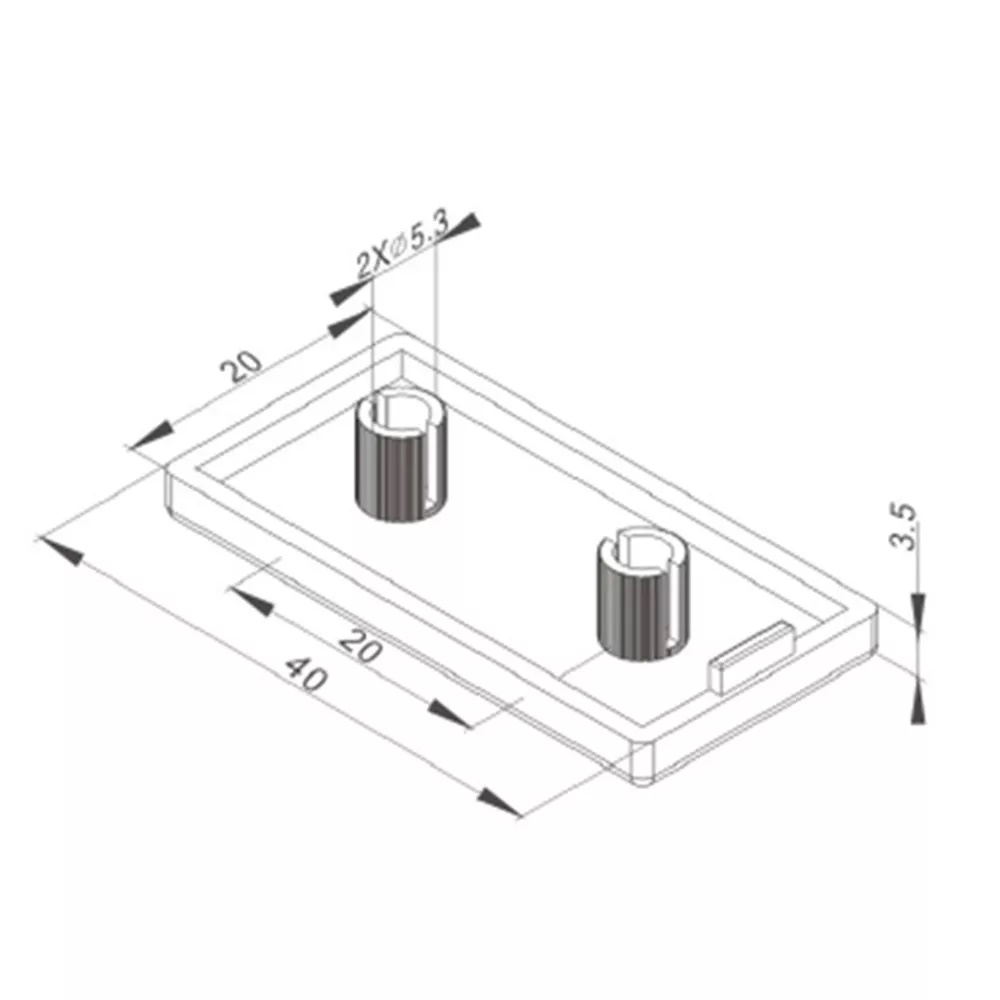 Endkappe für 2040 V-Slot Aluminiumprofile schwarz