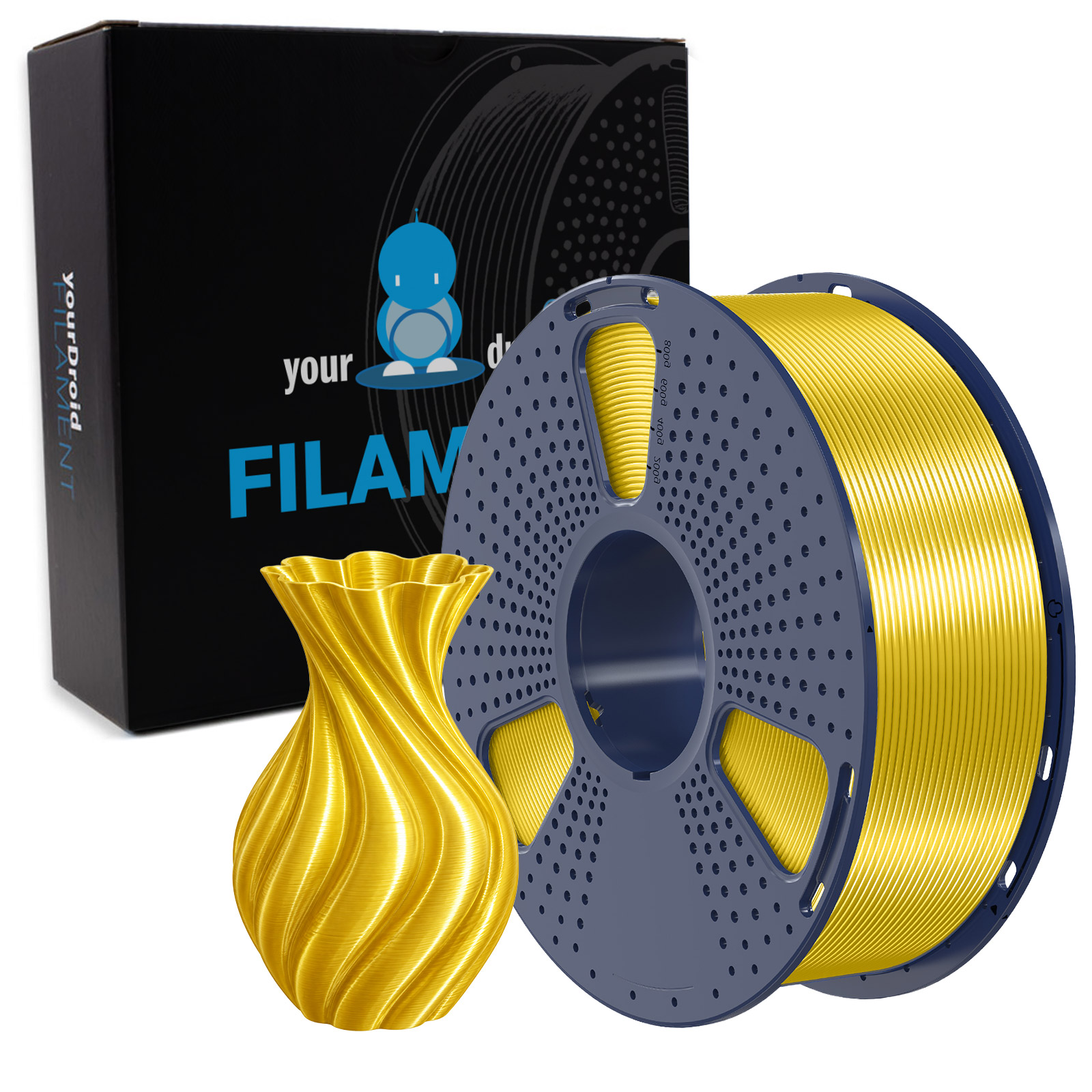 yourDroid BioSilk PLA PLUS Filament Gelb 1.75mm 1kg