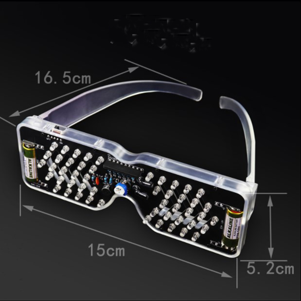 Bausatz: Blinkende DIY LED Brille (grün)