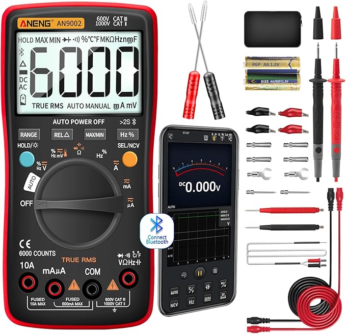 ANENG AN9002 Digitalmultimeter Bluetooth TRMS 6000 Counts