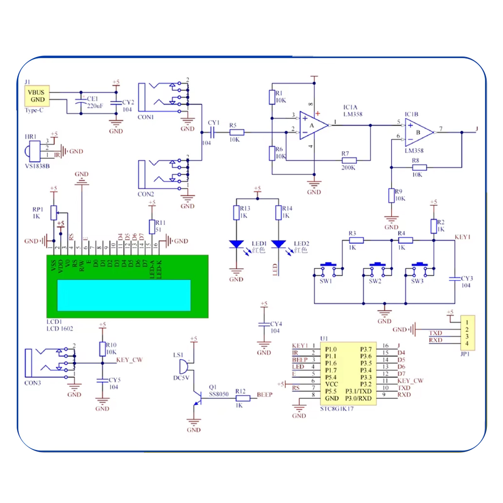 Bausatz Morsecode Decoder Modul mit LCD & LED