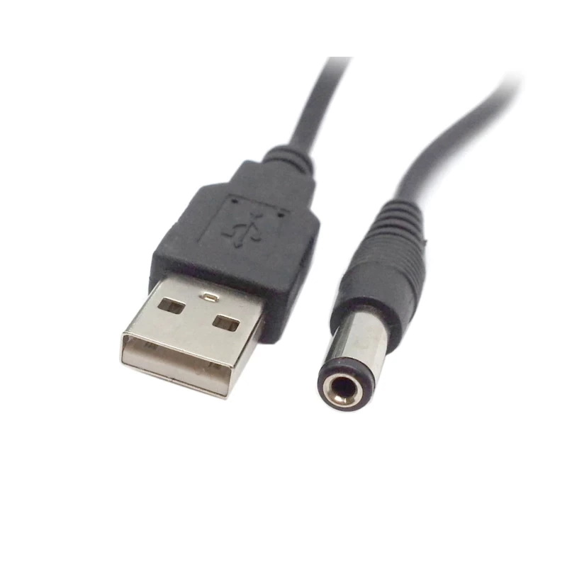 100 cm USB Stromkabel auf DC Hohlstecker 5.5 x 2.5 mm
