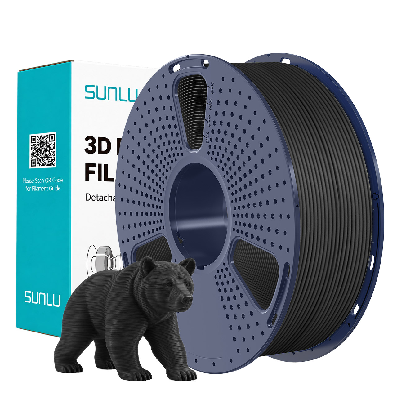 Sunlu PLA Matte Filament Black 1.75mm 1kg