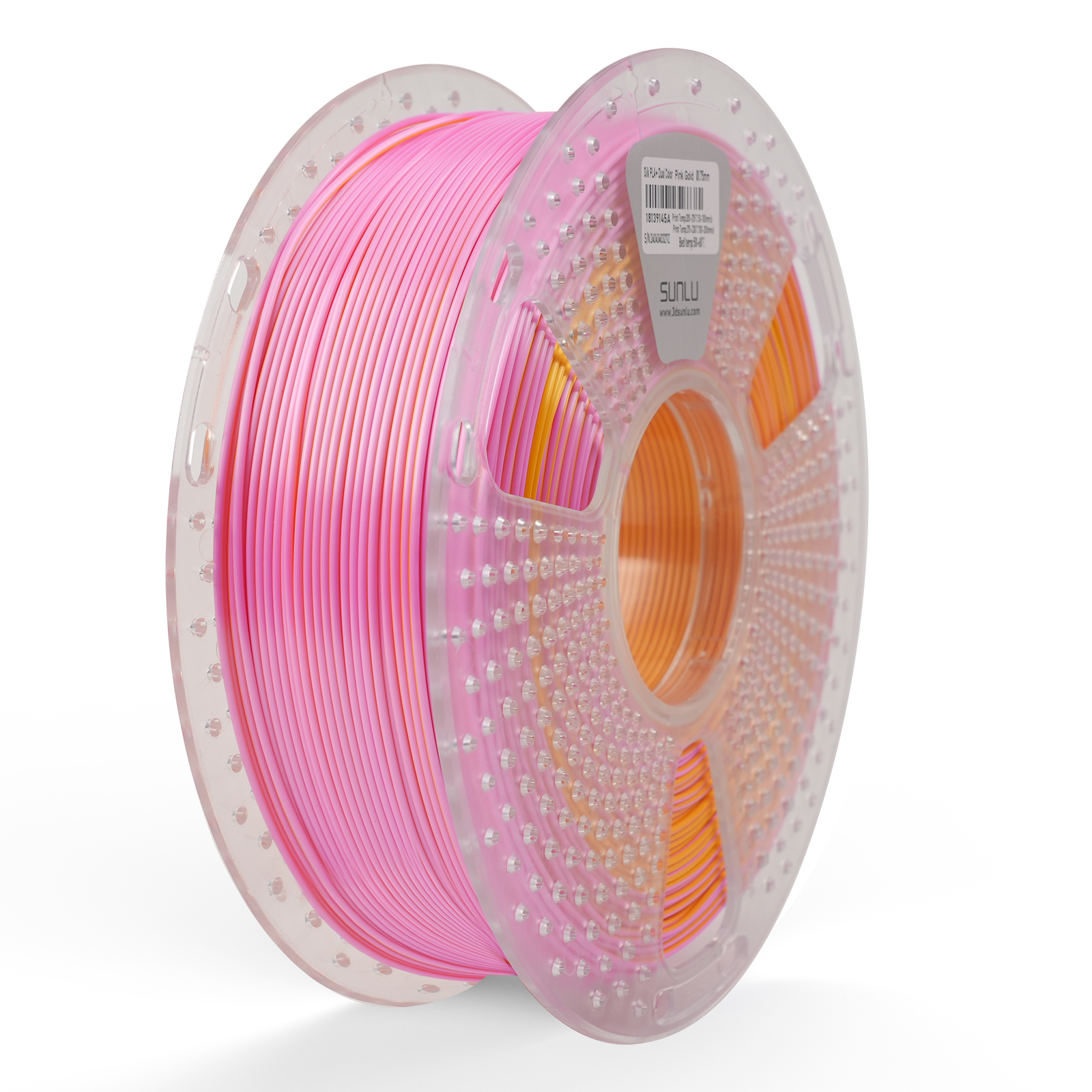 Sunlu Silk PLA+ Dual Color Filament Pink Gold 1.75mm 1kg