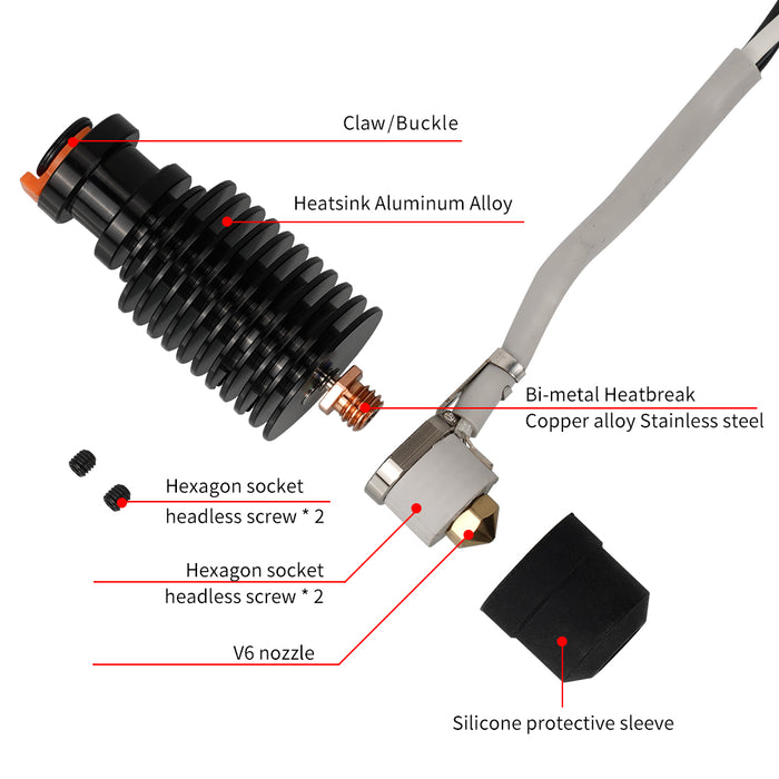 CHC V6 Keramik Hotend Kit 24V 50W