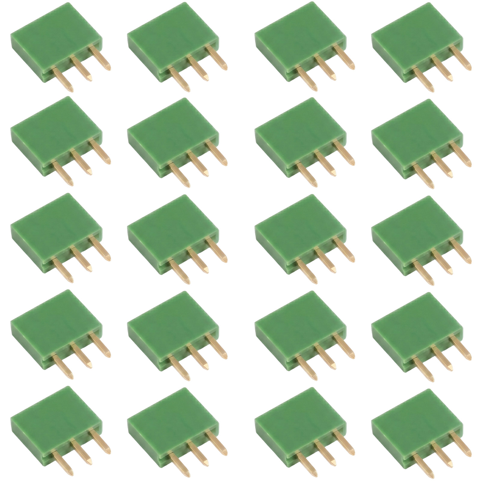 20x Buchsenleiste 3-polig 2,54mm grün