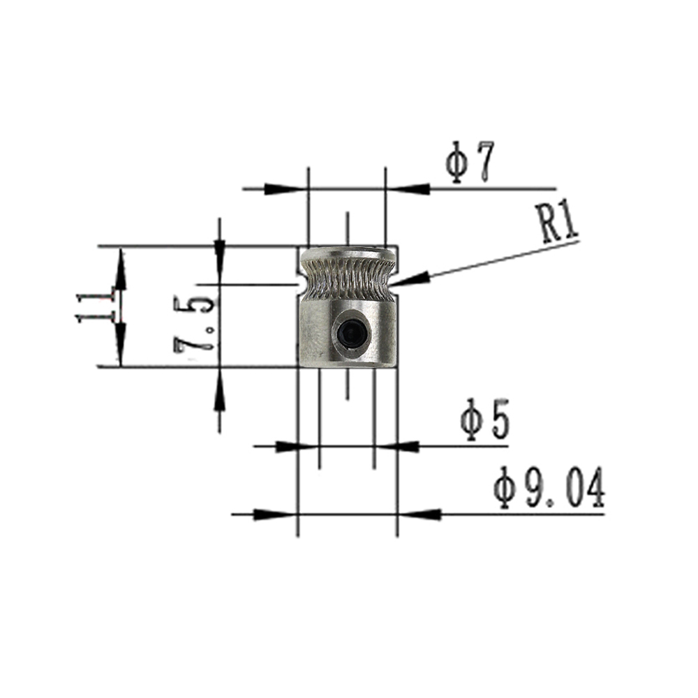 MK8 Extruder Vorschubrad für 1,75 mm Filament 11mm
