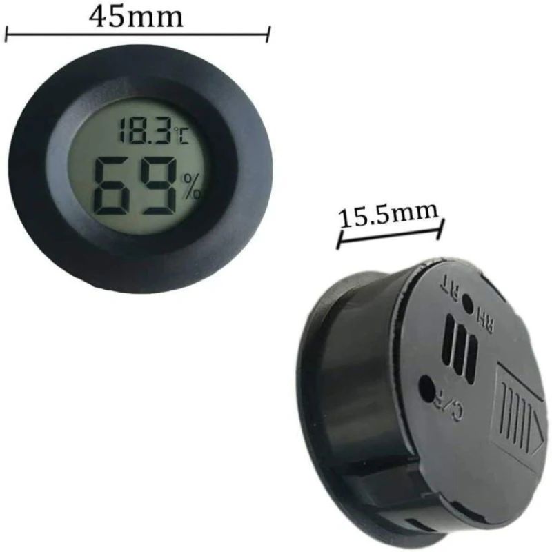 mini LCD Thermometer Hygrometer (schwarz)