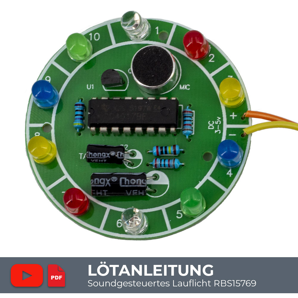 Lötanleitung Sound-gesteuertes Lauflicht