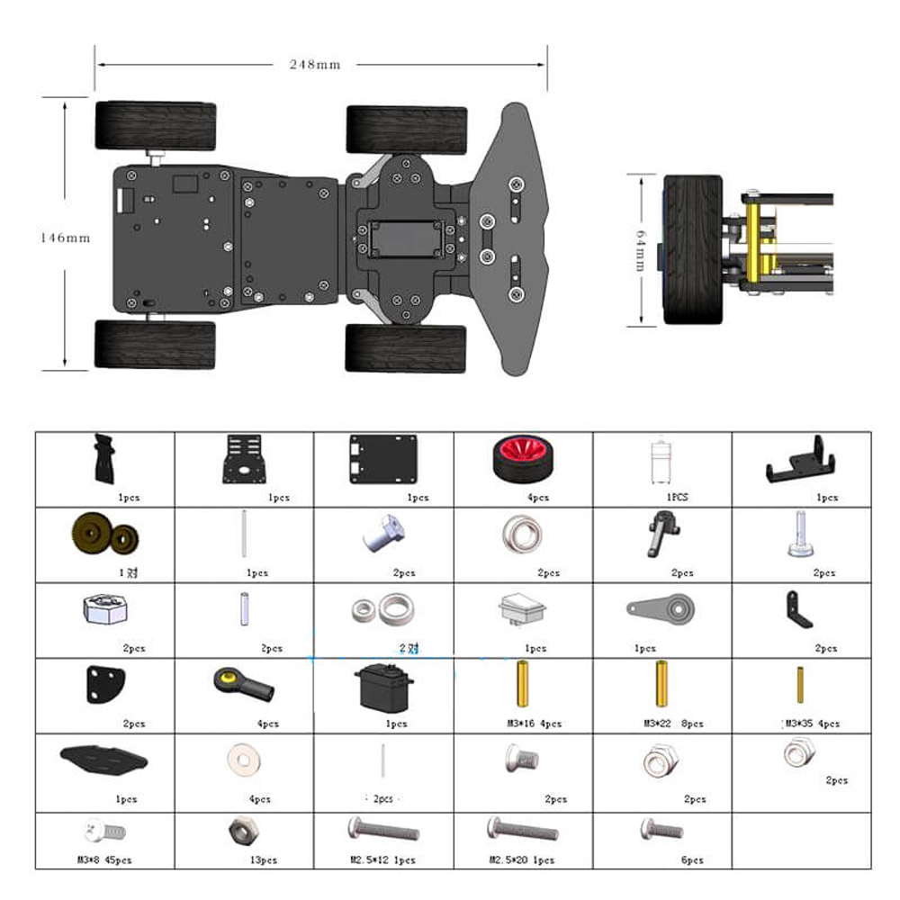 2WD RC Smart Car Chassis