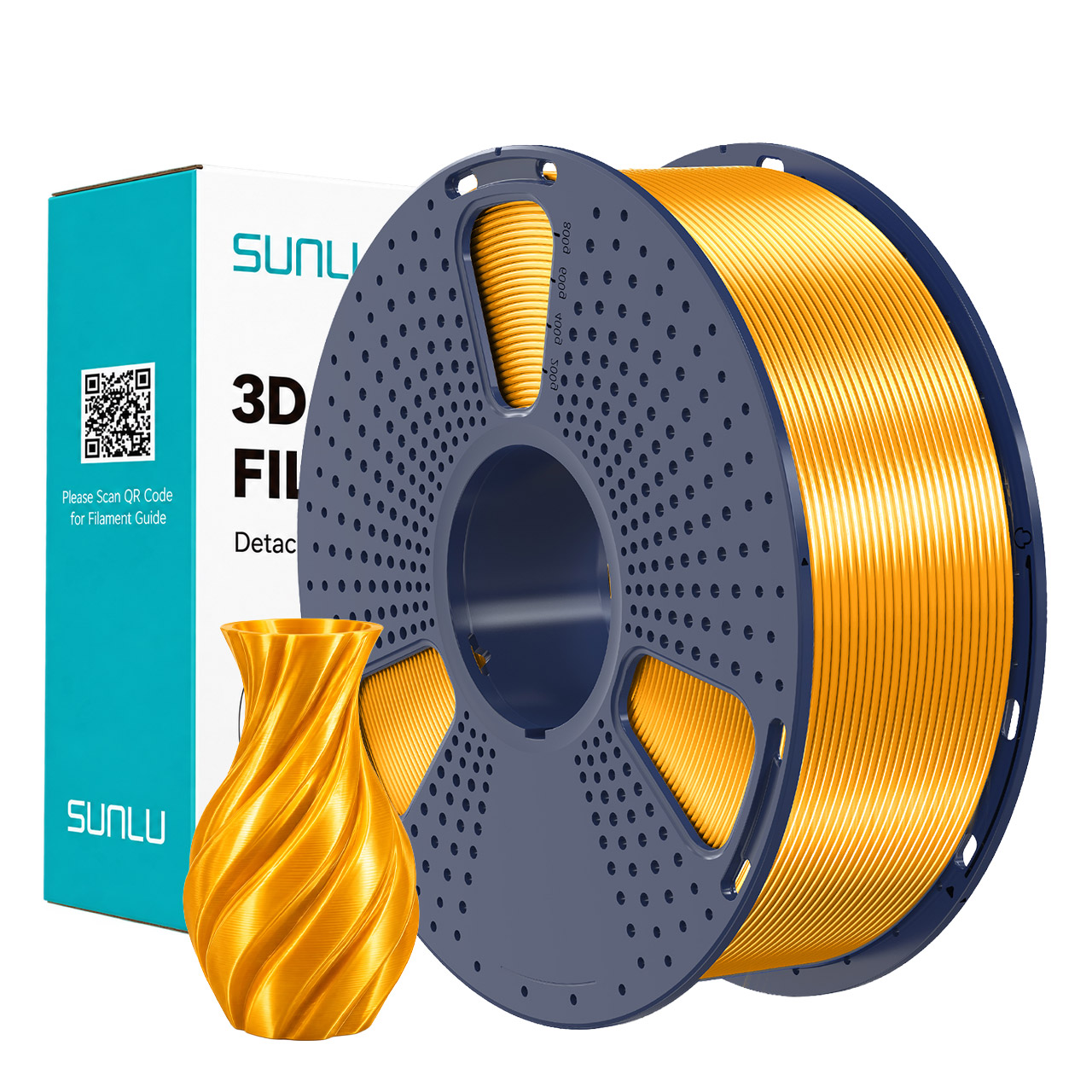 Sunlu Silk PLA+ Filament Brass 1.75mm 1kg