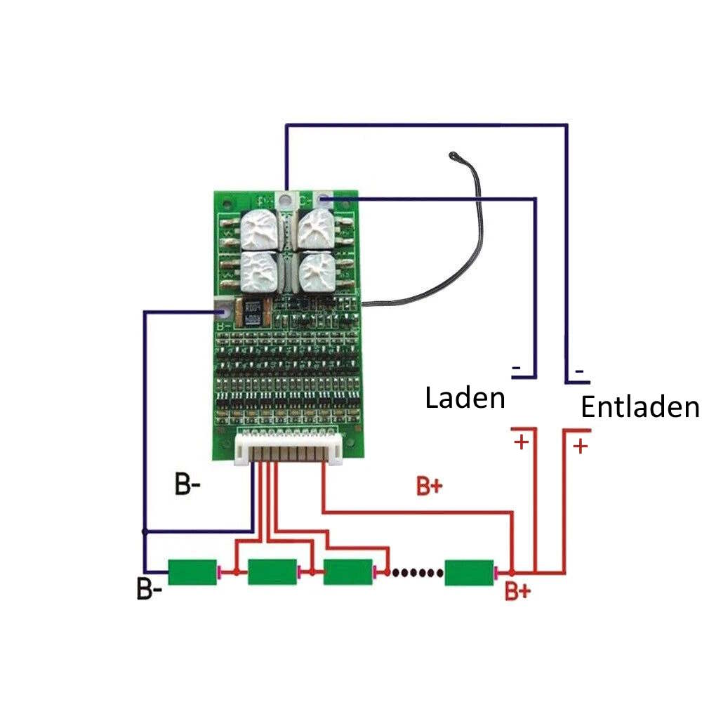 13S 35A 48V Li-Ionen 18650 BMS Batterie Schutzplatine