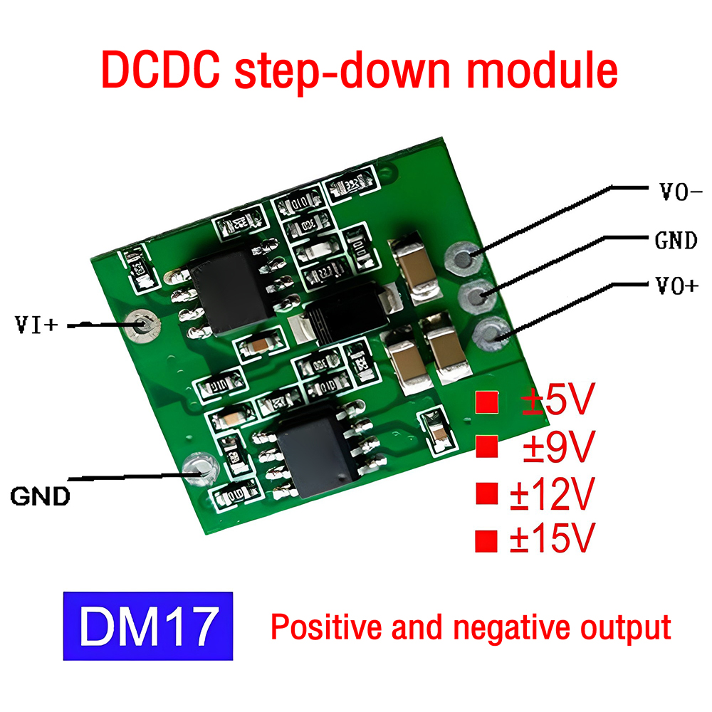 DC Step-Down Modul ±9V 1A Dual Ausgang 11–28V Eingang – Kompaktregler