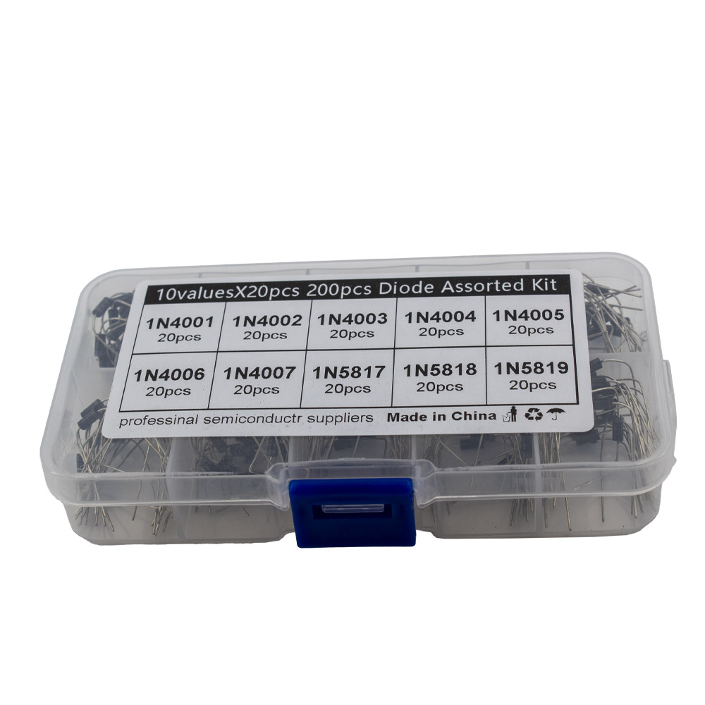 Diode Sortiment 200 Stück 10 Werte 1N4001-1N4007 1N5817-1N5819