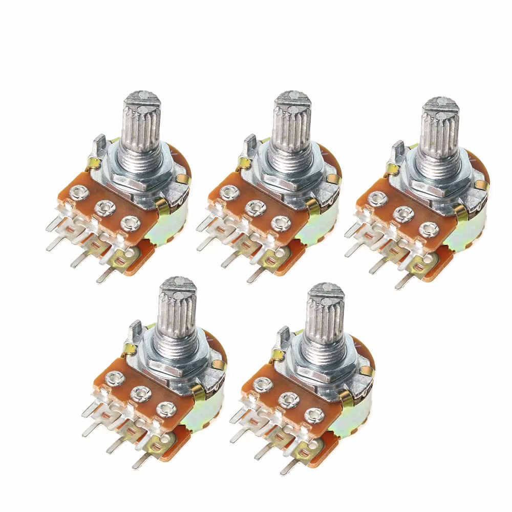 5x WH148 Stereo Potentiometer 1K Ohm 6-Pin Dual Linear