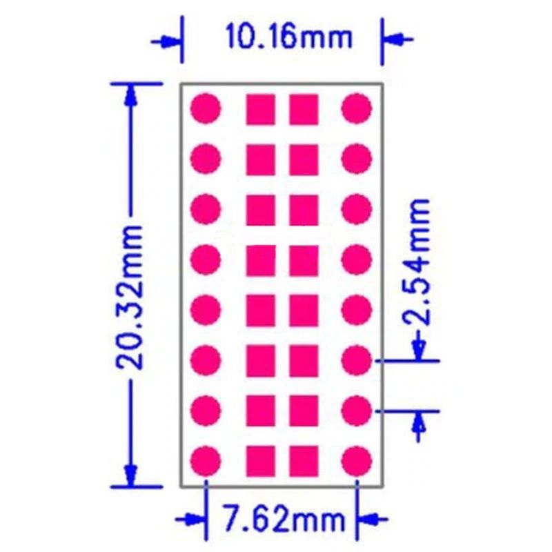 20 Stück Adapterplatinen SMD 0805 0603 0402 auf DIP 2.54mm